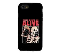 Pizza Keeps Me Alive Funny Foodie Skeleton Retro EduEly Case for iPhone SE (2020) / 7/8