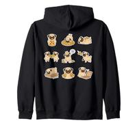Pizza King Pug Food Coma Oops Funny Dog Pizza Lover Zip Hoodie