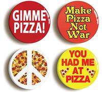 PIZZA LOVER FUNNY BADGE BUTTON PIN SET (Size is 1inch/25mm diameter)