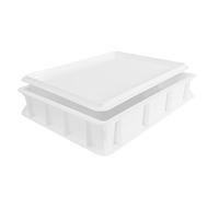 Pizza Lover® Pizza Ball Box with Lid - Sturdy Pizza Dough Box 30 x 40 x 7.5 cm Fermentation Box for Pizza Dough & Bread Dough, Stackable & Food Safe - Ideal for Fridge - Pizza Accessories