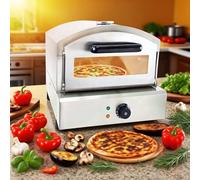 Pizza Maker Oven with External Thermometer, Removable Pizza Stone, Visual Baking Window, Even Heating System, Upper/Lower Heating Tubes