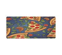 Pizza Mouse Pad Large Extended Computer Rectangular Mouse Mat Non-Slip Waterproof Rubber Desk Pad with Multiple Size Options for Office Home Mouse Writing Desk Pad