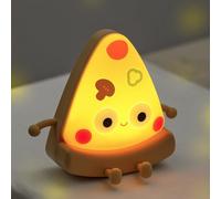 Pizza Night Light for Kids, Cute Silicone Pizze Night Lights, Baby Night Light for Breastfeeding, Squishy Rechargeable Night Lamp with 2 Dimmable, Wireless Touch Lamp for Nursery Decor for Girls Boys