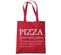Pizza Noun - Tote Shopping Bag - Lover Addicted to Pizza One size red