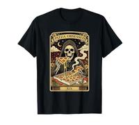 Pizza Obsessed Tarot Card Skeleton Foodie T-Shirt