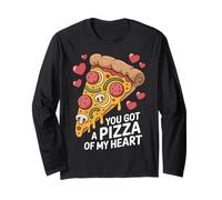Pizza of My Heart Funny Food Pun Valentine Love Long Sleeve T-Shirt