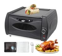 Pizza Oven 2100W Commercial - 2-in-1 with Adjustable Temperature Control, Panoramic Glass Door & Hot Top Plate, Includes 3-Piece Pro Kit for Kitchen & Restaurant
