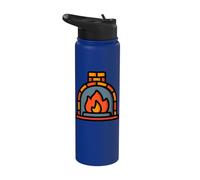 Pizza Oven Brick Pie Maker Chef Cook Stainless Steel Insulated Water Bottle