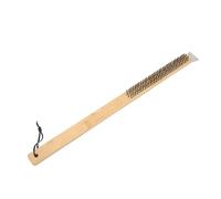 Pizza Oven Brush, Handle with Hanging Hole, Wire BBQ Grill Cleaning Brush with Scraper