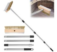 Pizza Oven Brush, Pizza Stone Brush with Steel Scraper, Cleaning Pizza Oven, Wood Oven, Smoker Oven, Wire Brush with Brass Bristles, Wavy