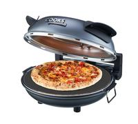 Cooks Professional Electric Pizza Oven with 31cm Stone Base, Glass Window, Timer, Stainless Steel Paddles & Baking Sheet | Energy Efficient Portable Countertop Pizza Maker Machine 1200W | Grey