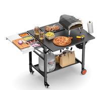 Pizza Oven Table for Ooni Pizza Ovens, Grill Cart Table with Topping