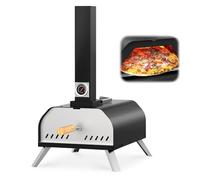Pizza Ovens Wood Pellet with Stone, Thermometer & Foldable Legs - 11'' Pizza Maker for Indoor/Outdoor Grill, Backyard, Camping or Counter-Top