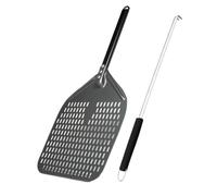 Pizza Paddle 12/13/14/ Inch Pizza Peel with Spinner Set Perforated Shovel Aluminum Alloy(12 inch and Spinner)
