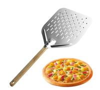 Pizza Paddle | 12in Aluminum Alloy Pizza Peel Spatula with Wooden Handle | Non-Stick Perforated Pizza Peel, Pizza Slider Paddle for Pizza Oven, Pastry, Dough