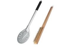Pizza Paddle 7/8/9 Inch Pizza Turning Peel Oven Copper Brush Set Shovel Cleaning Accessories(7 inch and Brush)