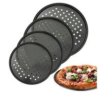 Pizza Pan,4 Piece Nonstick Carbon Steel Kitchen Bakeware,Carbon Steel Griddle | For Home Student Room Bathroom Student House Apartment Rental Kitchen Camping Barbecue Party