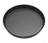 Pizza Pan with Ventilated Carbon Steel and Removable Bottom Aimed at Delivering Even Heat Transfer and Simplified Food Handling (A-9in)