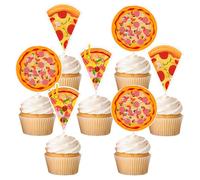 Pizza Party Cupcake Topper, 36pcs Little Cute Pizza Cupcake Picks Fast Food Theme Slice Slice Dessert Decorations Party Favors for Birthday Baby Shower Supplies