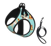 Pizza Party. Print Adjustable Harness Leash Set For Cats And Dogs, Soft Breathable Kitten Puppy Mesh Vest With Reflective Design, Escape-Proof Lead For Small Pets Walking Training