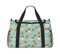 Pizza Party Print Weekender Bag,Gym Bag with,Carry On Luggage Overnight Weekend Bag, Holdall Handbag
