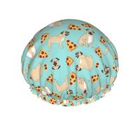 Pizza Party. Reusable Shower Cap,Double Layer Water Shower Non Wetting Hair Cap,Large Size For All Hair Lengths