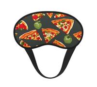Pizza Pattern Print Black Out Eye Mask for Sleeping Airplane, Sleep Mask Polyester for Home and Travel