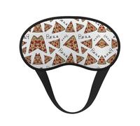 Pizza Pattern Print Blindfold Sleep Mask, 100% Block Light Eye Sleep Shade Cover Eye Masks with Adjustable Strap
