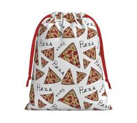 Pizza Pattern Print Gift Drawstring Decor Bag For Holiday Party Favors Birthdays Anniversaries Pouch
