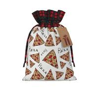 Pizza Pattern Print Gift Drawstring Reusable Pouches For Holiday Birthday Wedding Party Favors Bags