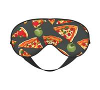 Pizza Pattern Print Sleep Mask,Soft Eye Mask with Adjustable Strap for Sleeping, Travel and Relaxation