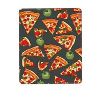Pizza Pattern Print Small Desk Pad,Rubber Base with Precision Stitched Edges,Perfect for Office,Gaming