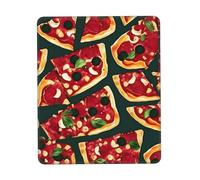 Pizza Pattern Print Small Desk Pad,Rubber Base with Precision Stitched Edges,Perfect for Office,Gaming