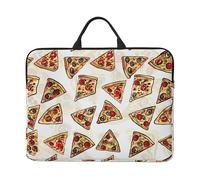 Pizza Pattern Printed Laptop Sleeve 14 inch Protective Case, Waterproof Computer Case Bag with Handle for Men and Women