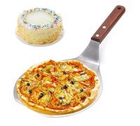 Pizza Peel 6.5 Inch Stainless Steel Pizza Paddle with Wood Handle Non-Stick Round Shovel for Baking Cake, Dough, Bread, Pastry Peel, Paddle, Shovel, Oven Accessorie