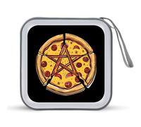 Pizza Pentagram CD Case Holder Portable 40 Capacity DVD Wallet Storage Organizer for Car Travel