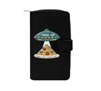 Pizza Pick Up Long Zippered Pouch Slim Clutch Organizer Purse Money and Credit Card Holder for Men Women