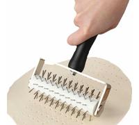 Pizza Pin Puncher - Stainless Rolling Needle, Compact Crust Cutter | Astute Dough Roller, Textured Pie Tool with Grip Handle, Pastry Prep Spiked Docker for Kitchen Baking case Tasks