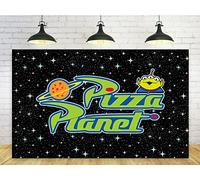 Pizza Planet Backdrop for Birthday Party Decorations Outspace Background for Baby Shower Party Cake Table Decorations Supplies Toy Story Theme Banner 5x3ft