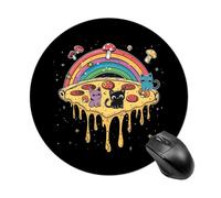 Pizza Planet Cat Mushroom Rainbow Mouse Pad Waterproof Non-Slip Rubber Base Round Mouse Mat Gaming Mousepad