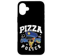 Pizza Police Funny Cartoon Pizza Wearing Police Cap gifts Case for iPhone 16 Plus