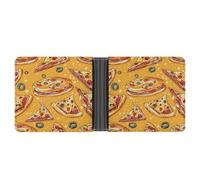 Pizza Printed Bifold Wallet with Hidden Compartments Pocket Money and Credit Card Holder for Men Women