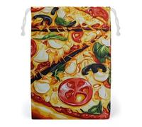 Pizza Printed Drawstring Bags Portable Makeup Pouch Gift Bag Storage Organiser