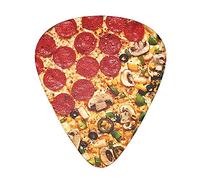 Pizza Printed Guitar Picks With Organizer Storage Box 0.46 0.71 0.96 Mm Includes Thin Medium Heavy For Bass Electric Acoustic Guitars Ukulele 12 Pack
