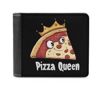 Pizza Queen Men's Bifold Wallet Slim Cash Card Holder Leather Purse