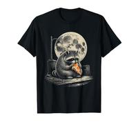 Pizza Raccoon for Night Snack Lovers Under Magic Full Moon Value Graphic T-Shirt