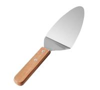 Pizza Server - Stainless Steel Triangular with Wooden Handle, Cake Serving Spatula Cutter | Durable Food Grade Baking Utensil for Pizza Pie Dessert Steak Cheese Pancake Kitchen Use