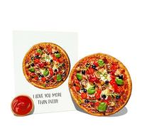 Pizza Shaped Greeting Card, Pizza Love Card, for Him Her, Cute Birthday Card Gifts for Boyfriend Girlfriend, Lovely Love Greeting Card for Husband Wife