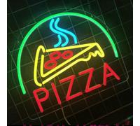 Pizza Shop Neon Sign Led Sign Pizza Sign Commercial Neon Window Decoration USB Power On for Long-term Use Light Adjustable Off Color