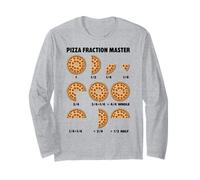 Pizza Slice Fractions Master Chart - Kids Learning Division Long Sleeve T-Shirt